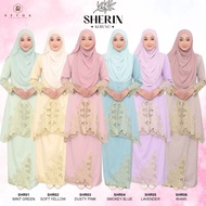 KURUNG SHERIN Baju Raya Moden Muslimah BF Friendly Dengan Kerawang Sulam Tebuk Size S-3XL