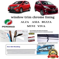 PERODUA BARU Window Trim Chrome Lining Stainless Steel 3D Door Belt Moulding Ativa Axia Alza Kancil 