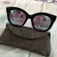 HACHill HK黑框淺藍色水銀太陽眼鏡