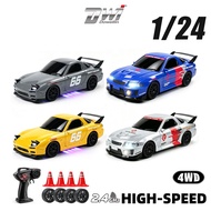 [DWI] 4WD Proportional RC Drift Car RX7 EVO Model Racing mainan budak lelaki Desktop Mini rc Car
