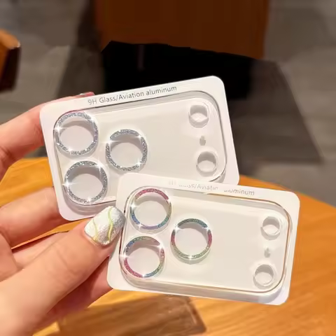 Bling Glitter Clear Camera Lens Protector Case for IPhone 15 14 16 Pro Max 17 Air 13 Mini Plus 16Pro