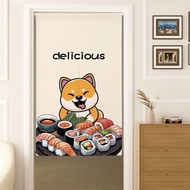 Japanese Shiba Inu Door Curtains Divider for Kitchen Linen Curtains Living Room Dining Room Entrance