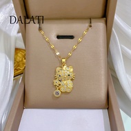 DALATI Titanium Steel Star Cat Zircon Necklace
