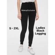 Legging Hitam Wanita / Ladies Black Legging / Seluar Legging Hitam Cotton Stretchable