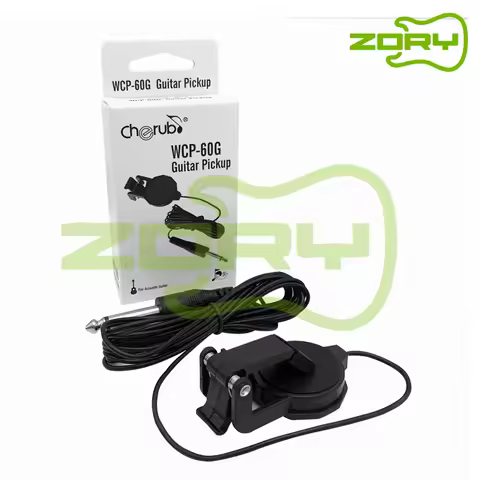 CHERUB WCP-60G Guitar Pickup with Clip for Ukulele, Mandolin, Violin, Banjo Bouzouki, 6.35mm Plug, P