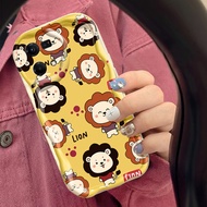 Casing HP OPPO Reno 7 4G Reno 8 4G F21 Pro F21s Pro Reno 4 Pro Reno 6 Case Personalized HP Casing Cover Lion Pattern Side Wave Protection Mobile Phone Case