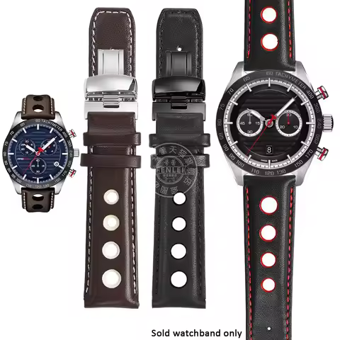 Genuine Leather For Tissot 1853 Sports Watchband Racing PRS516 T91 T044430A 1853 Top layer cowhide 2