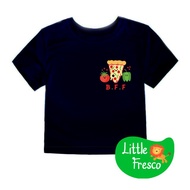 HITAM Littlefresco - Black BFF Pizza Children's T-shirt