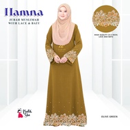 Jubah Abaya ALISHA Lace Batu - Gaya Muslim Terkini 2025