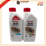 (NEW STOCK) 4T CASTROL GO 20W40 SAE 40 ACTIVE ESSENTIAL 20W40 SAE-40 ENGINE OIL 1LITER MOTORCYCLE