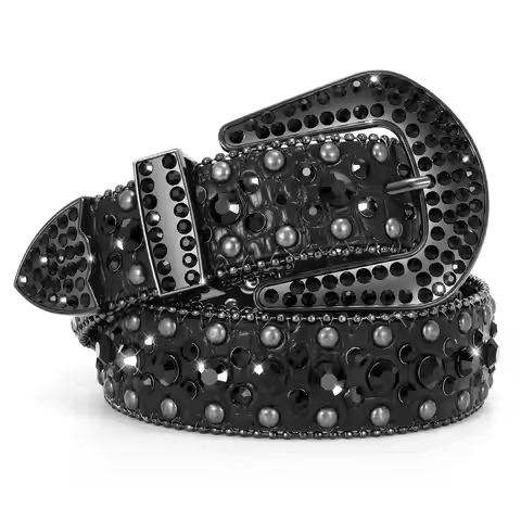 Women Rhinestone Western Belt for Jeans Bling Studded Leather Cowgirl Cowboy Belts BB Wasit Diamond 