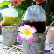 泰式奶茶桶網紅小鐵桶老撾冰咖啡桶冰桶泰國椰子冰沙飲品鐵桶裝飾