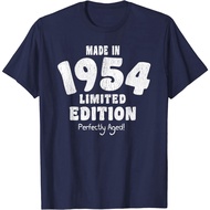 Men's cotton T-shirt 69th Birthday Gift idea: Made In 1954 Destressed Text T-Shirt 4XL , 5XL , 6XL