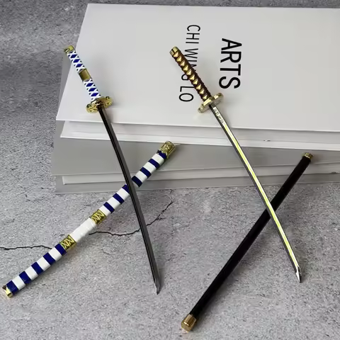9.4in Roronoa Zoro Katana Anime Metal Zoro Mini Japanese Katana Three Piece Sword Ninja Knife Blade 