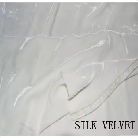 Nature White 190gsm High Quality Silk Velvet Fabric For Silk velour dress silk fabric