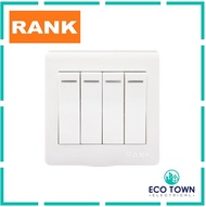 Rank Pesaro 4 Gang 1 Way / 2 Way Switch
