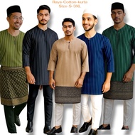 Kurta Lelaki Jalur Dawasa Exclusive Kaine Japanes Cotton size-S-3XL