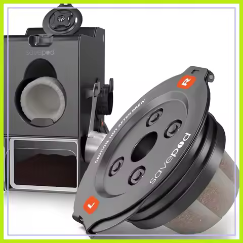 Reusable Coffee Pod Maker Kit – Universal Ring, Scoop, 50 Filters & Manual PodMaker for Keurig, Blac