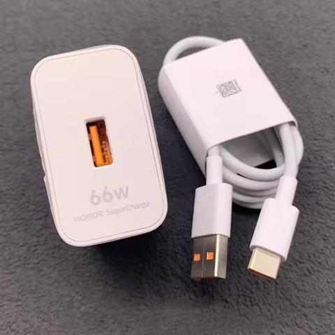 66W Original For Honor Super Fast USB Charger EU US Wall Adapter Type C Cable For Honor 400 300 200 