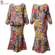 Matwsec Baju Kurung Kebaya Moden Plus Size Cotton Muslimah Set Women Fashion