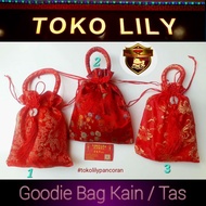 MERAH Cloth Goodie Bag Red Cloth Bag/ Cloth Tote Bag/ Cloth Souvenir Bag/