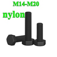 Nylon External Hexagon Screw Plastic Screw Black Insulation Screw Plastic Bolt Screw M14-M20