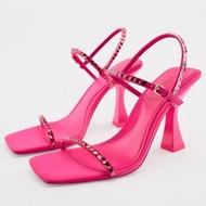 ZARA PINK RHINESTONE 4INCH HEELS