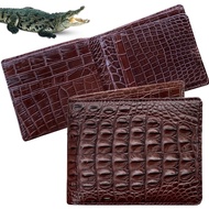 RFID Blocking Alligator Leather Bifold Wallet Crocodile Hornback Extra Capacity Billfold Wallet Doub
