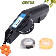 KEATHS Embossing Label Maker, Plastic Black Raised Label Maker,  Manual Portable Handheld Raised Let
