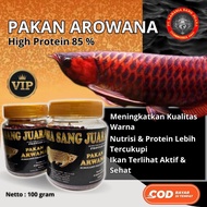Arowana Fish Pellet/AROWANA HIGH PROTEIN 85% || 100 gram Color Lightening Life Food Substitute - Aro