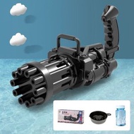 10孔加特林泡泡機 兒童電動玩具 泡泡槍（黑色）