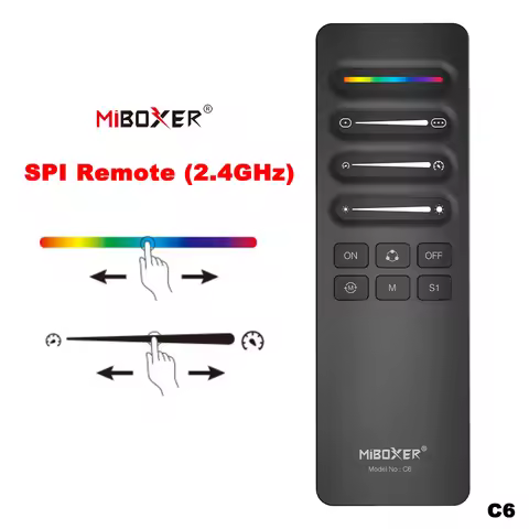 Miboxer C6 2.4GHz 3in1 SPI Single color/RGB/RGBWIC Signal TTL Remote Control for WS2811 WS2812 WS281