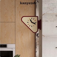[kanye2dc] Corner Wall Clock Side Bracket Double-Sided Wall Clock Home Decor Colored Hour Markers Ro