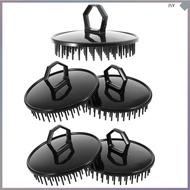 5 PCS Brush Shampoo Shower Hair Scalp Massage Tool Dandruff Removal 8.00X8.00X4.00CM Black  junshaoy