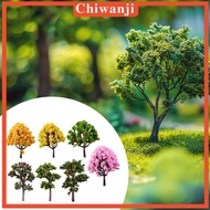 [Chiwanji] 7 Artificial Miniature Trees, Mini Model Trees, Micro Landscape Decor, Realistic for DIY 