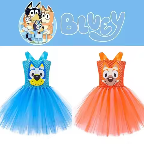 Moose Bluey Princess Dress Halloween Children's Animal Costume Bluey Bingo Same Style Puppy Cosplay 