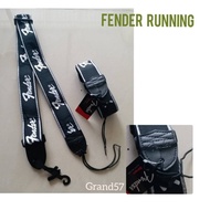 Strap gitar bass fender running logo strap woven running fender ori