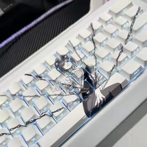 Set Keys Makima Keycaps Anime Translucent Keys PBT Keycap Chreey Keycaps Dye-sub Mechanical Keyboard