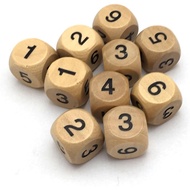 Smartdealspro 10-Pack 16mm 1-6 Number Wooden D6 Six Sided Dice DND RPG MTG WOW Table Games
