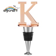 1pc Alloy Letter K Wine Stoppers with Silicone Reusable Wine and Beverage Bottle Stopper Letter K 10