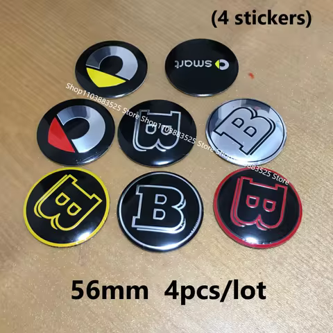 56mm Modified wheel center hubcap Badge sticker for BRABUS smart #1 #3 #5 W213 W204 W205 W464 G63 G6