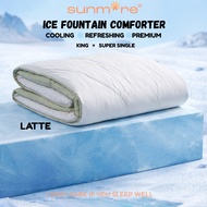SUNMORE | ICE FOUNTAIN COMFORTER | QUILT BLANKET DUVET | COLOR LATTE | COOLING SENSATION REFRESHING 