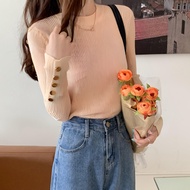 AJW [XAM] Inner Rajut Lengan Panjang Kancing Gold Korean Style Import Premium | Inner Lengan Panjang