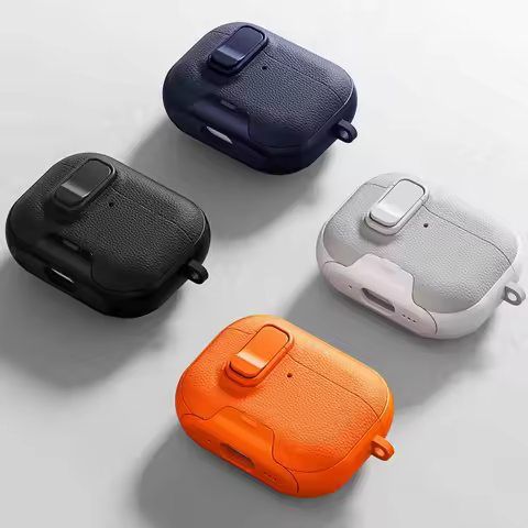 For Airpods Pro 3 Case Leather Business Earphone Case Phone Holder Stand Case For Apple AirPod3 Pro3