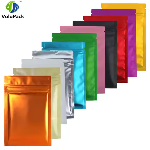 Eco-friendly Self Seal Bags Frosted Clear Zip Lock Pouch Heat Sealing Aluminum Foil Mylar Pouches Re