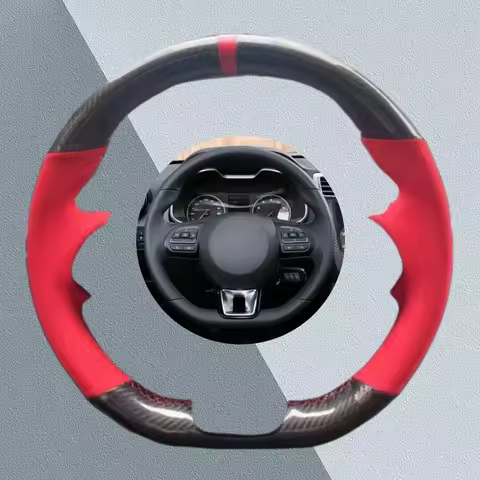 Custom Car Steering Wheel Cover For MG ZS HS GS MG 5 6 RX5 RX8 ZST ZS EV 2017-2023 Carbon Fiber Leat