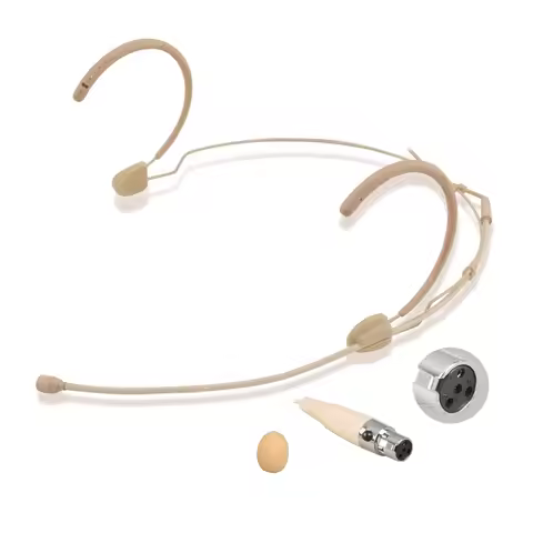WBH53 53T Beige Two Ears Headset Microphone for Shure ULX SLX PGX QLX AD4D ULXD Wireless System Mini