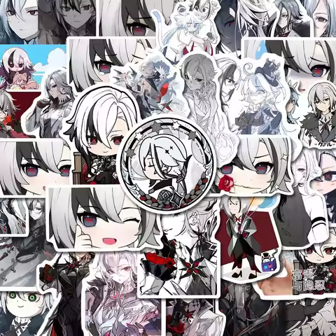 Sunsyea Genshin Impact Merch Fans Collection Role Stickers 49 Pieces Arlecchino The Knave