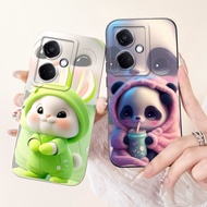 For OnePlus Nord CE3 CPH2569 Lens Protective Casing 1+ Nord CE3 Cute Rabbit Panda Cartoon Soft Silic