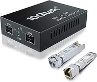 10G SFP+ to SFP+ Fiber Media Converter - 10G OEO Converter, includes SFP+ SR Module and 10GBase-T Co